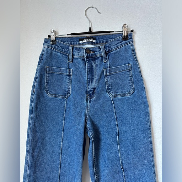 Vibrant M.i.U Blue Square Pocket Wide Leg Jeans - Picture 3 of 7